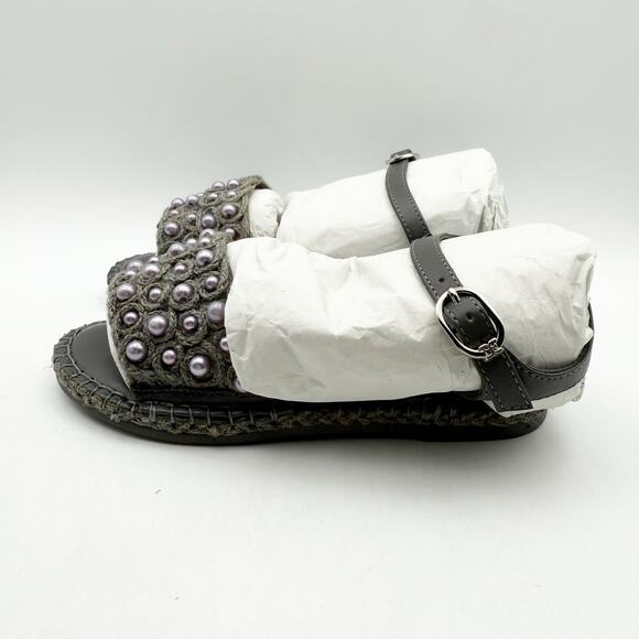 Sam Edelman Kids Holly Sandals US 1 M EU 32 Mockingbird Grey Linen NIB - Picture 7 of 11